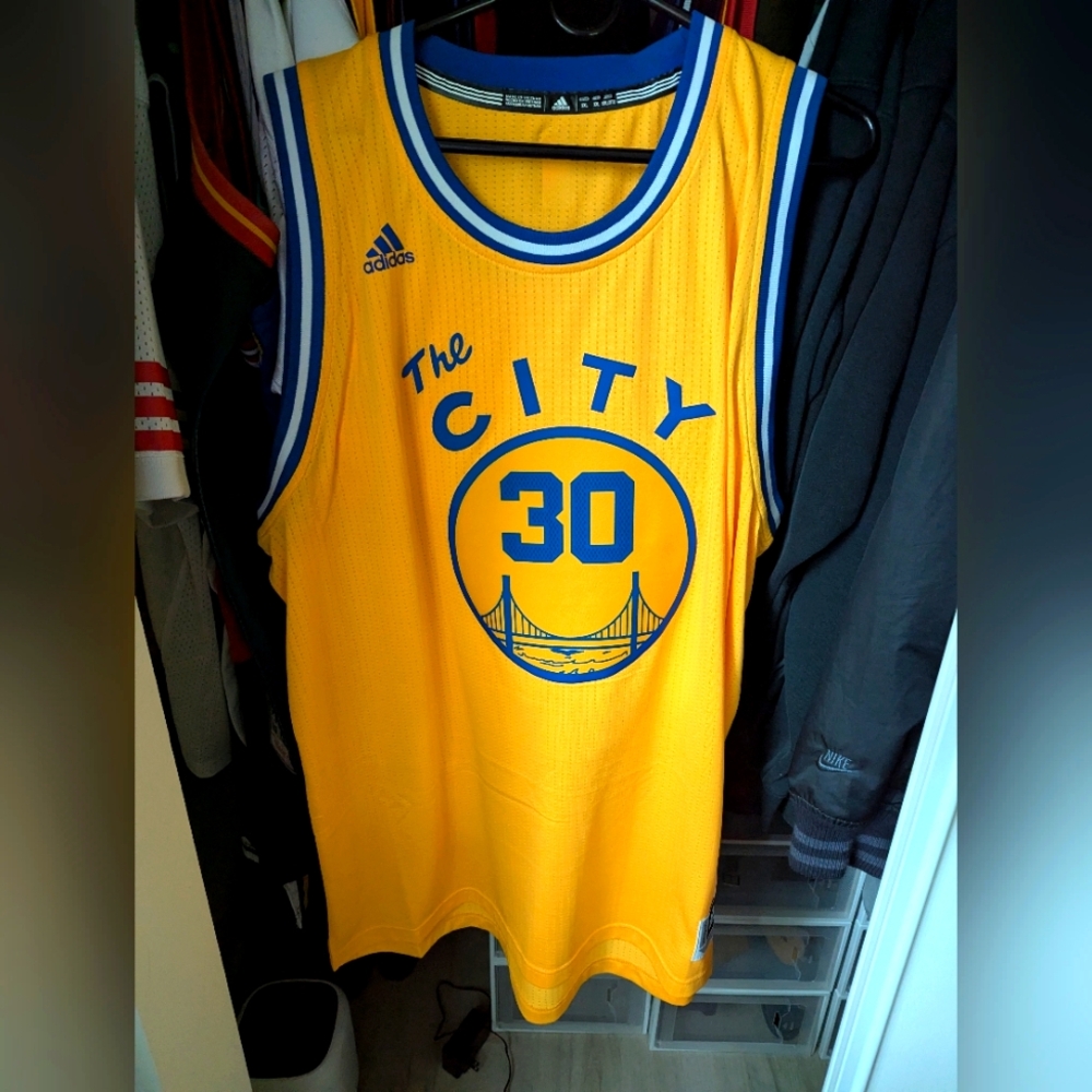 Used Adidas Yellow Steph Curry Jersey Hardwood Classics